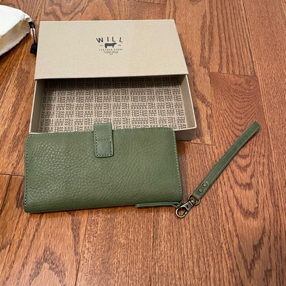 Will Green Leather Wallet—NWT - Picture 2 of 8